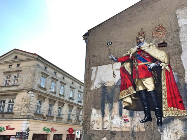 MrDheo - "Selfie Made King" - Olomouc (Czech Republic) 2015 MrDheo - "Selfie Made King" - Olomouc (Czech Republic) 2015 (arte urbana/street art/graffiti/mural)