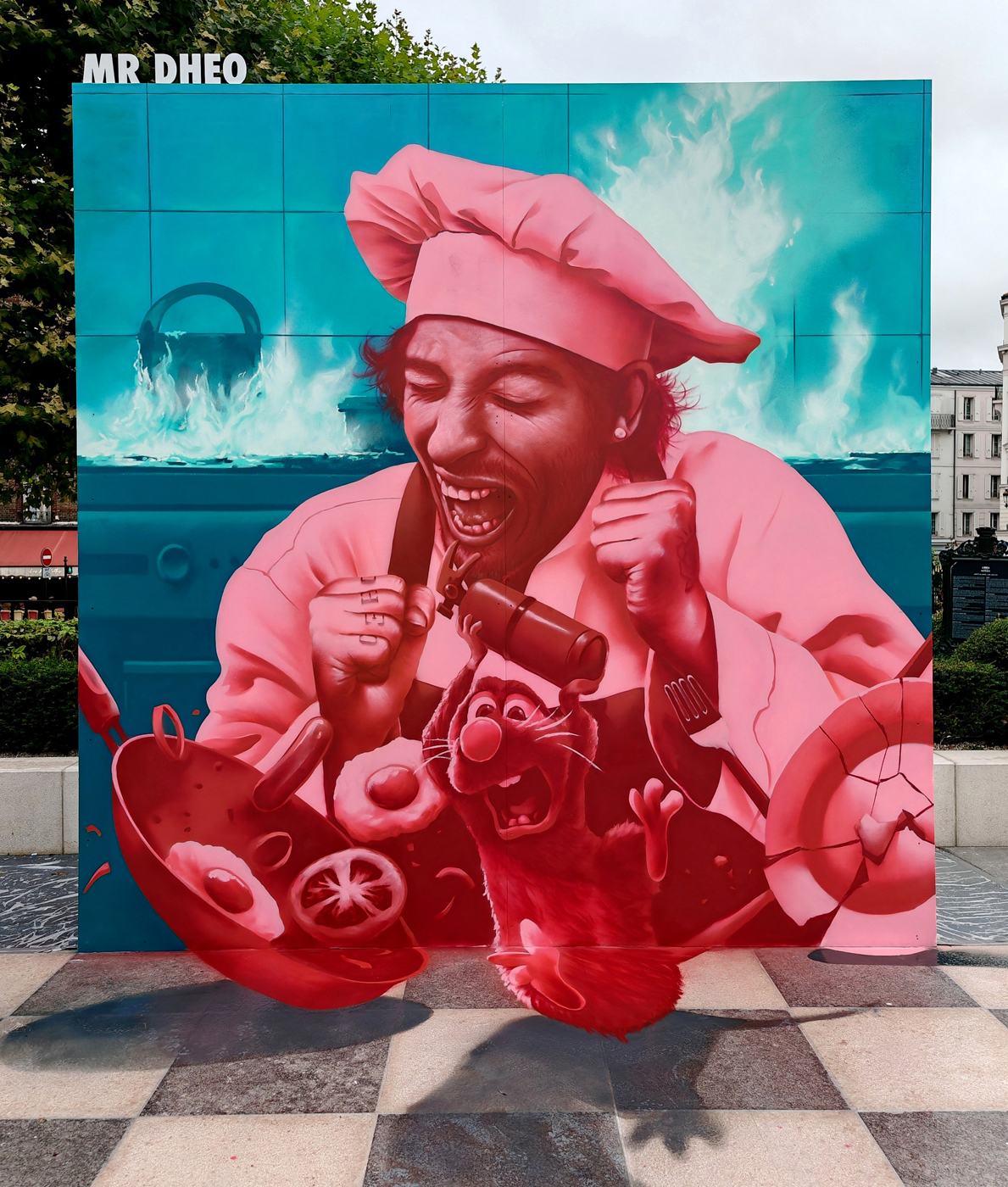 MrDheo - "Riot'atouille" - Paris, France 2025 (arte urbana/street art/graffiti/mural)